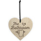 The Bathroom Shabby Chic Handmade Wooden Heart Toilet Sign