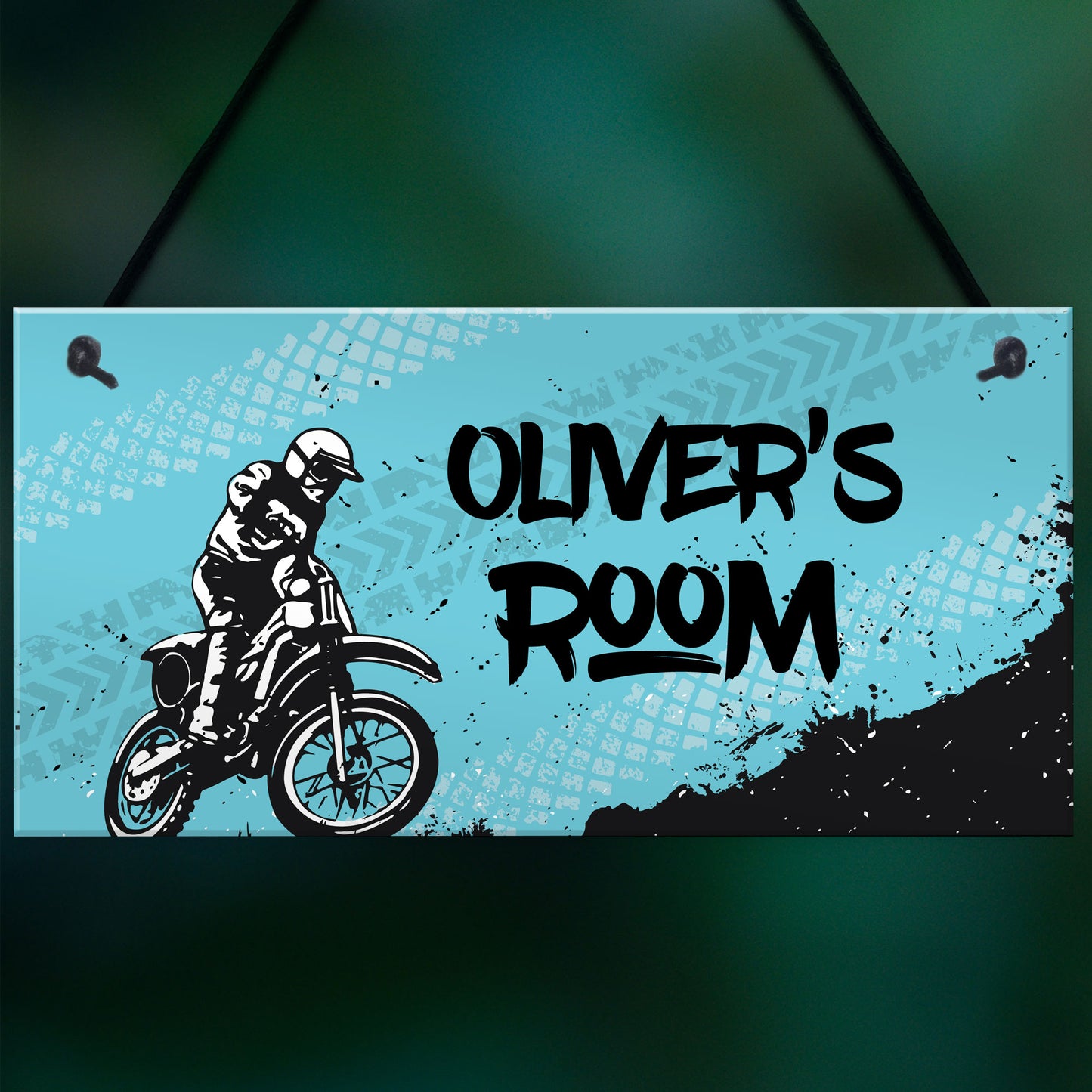 Any Names Personalised Bedroom Door Sign Motorbike Wall Decor