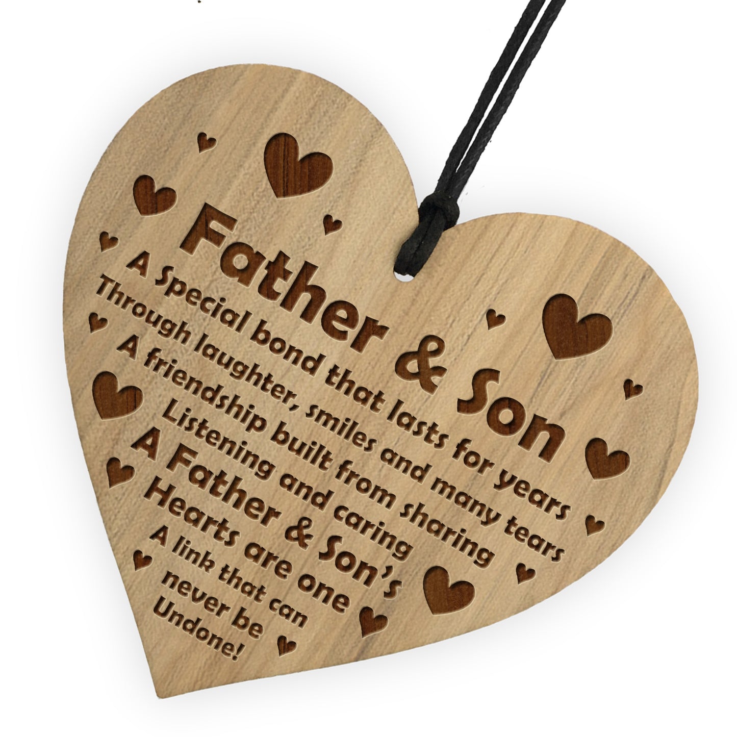 Father And Son Engraved Plaque Fathers Day Birthday Gift For Dad