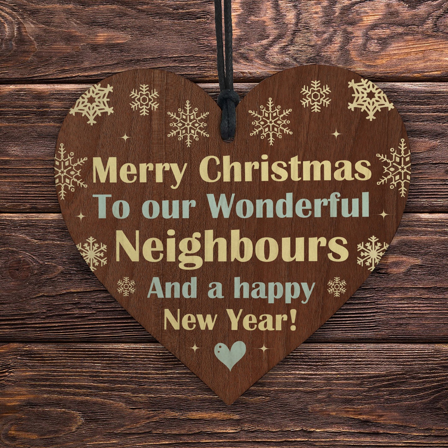 Neighbour Christmas Gift Friendship Gift Handmade Wooden Heart