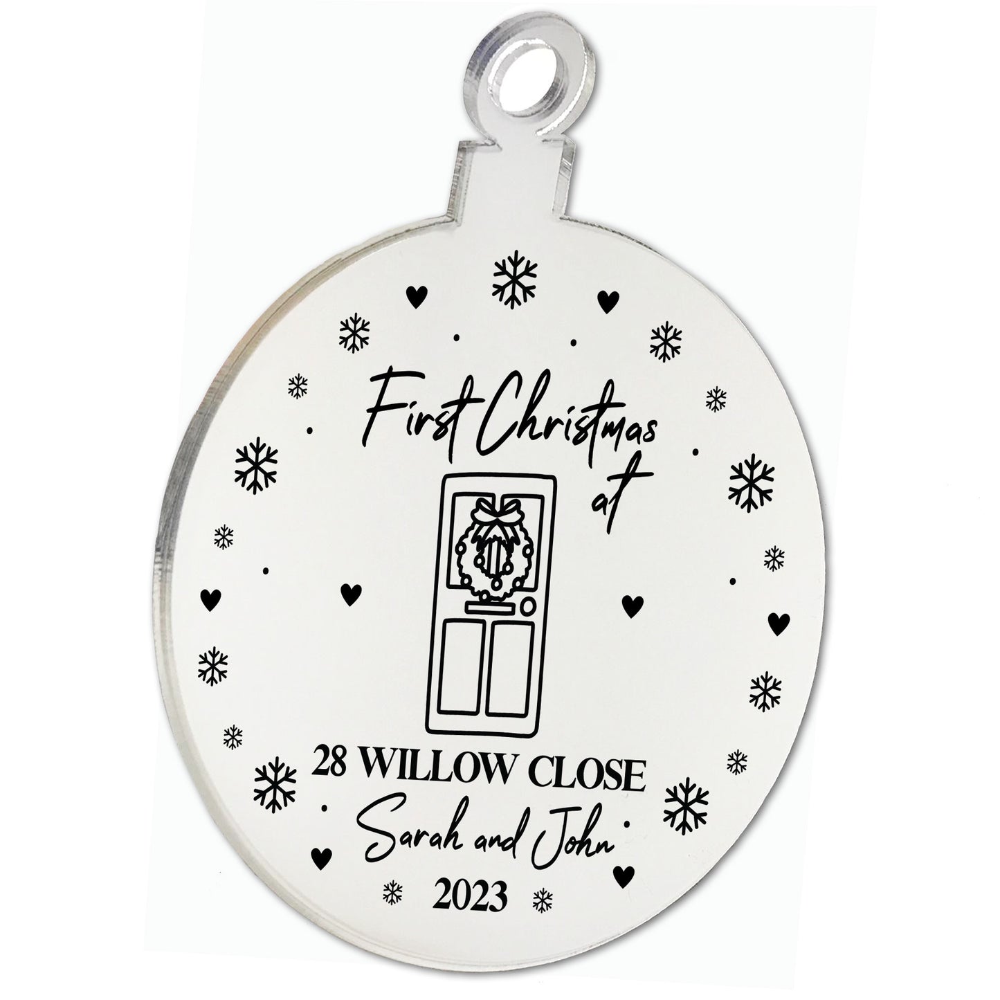 Personalised First Christmas New Home Engraved Bauble