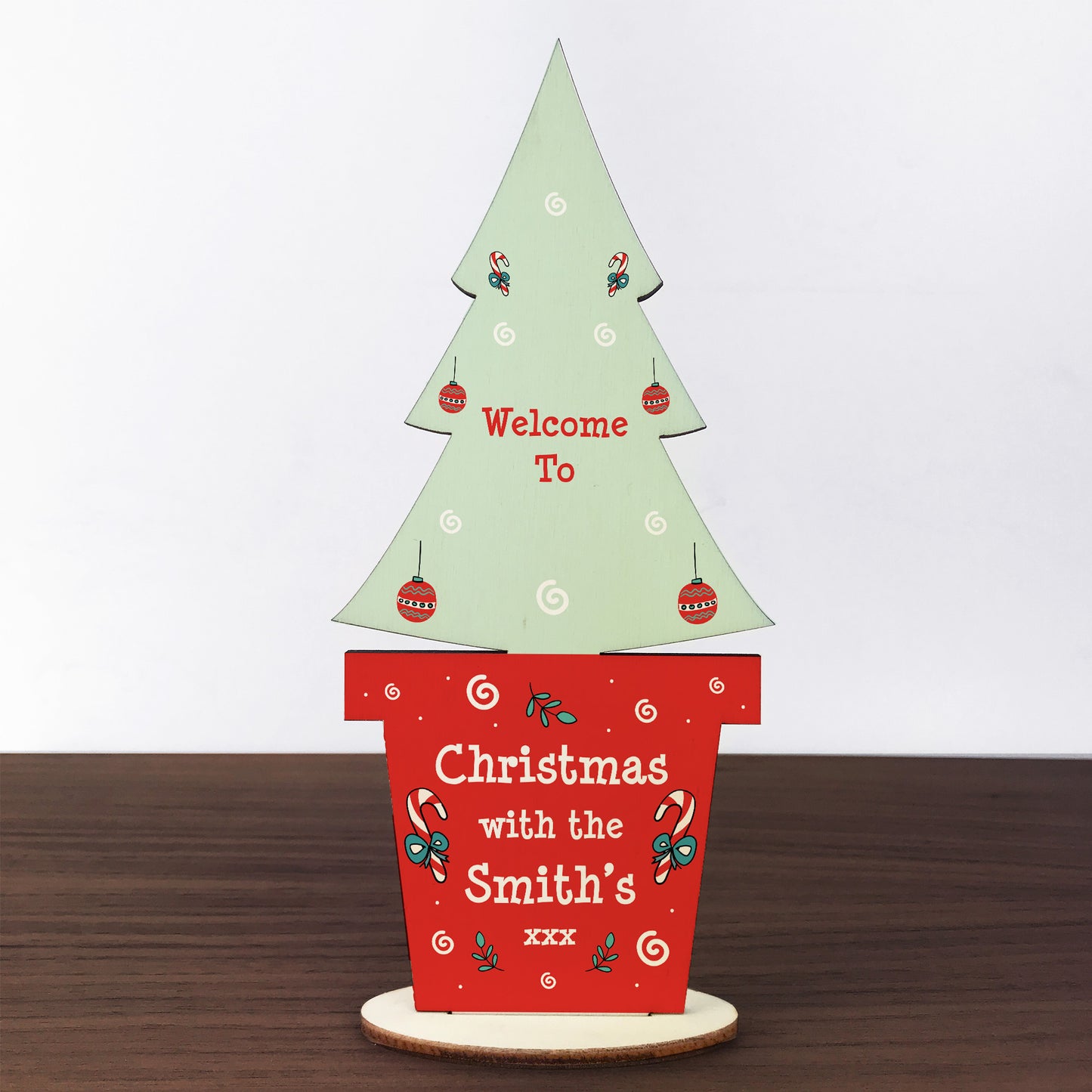 Welcome To Christmas With The Any Surname Personalised Tree