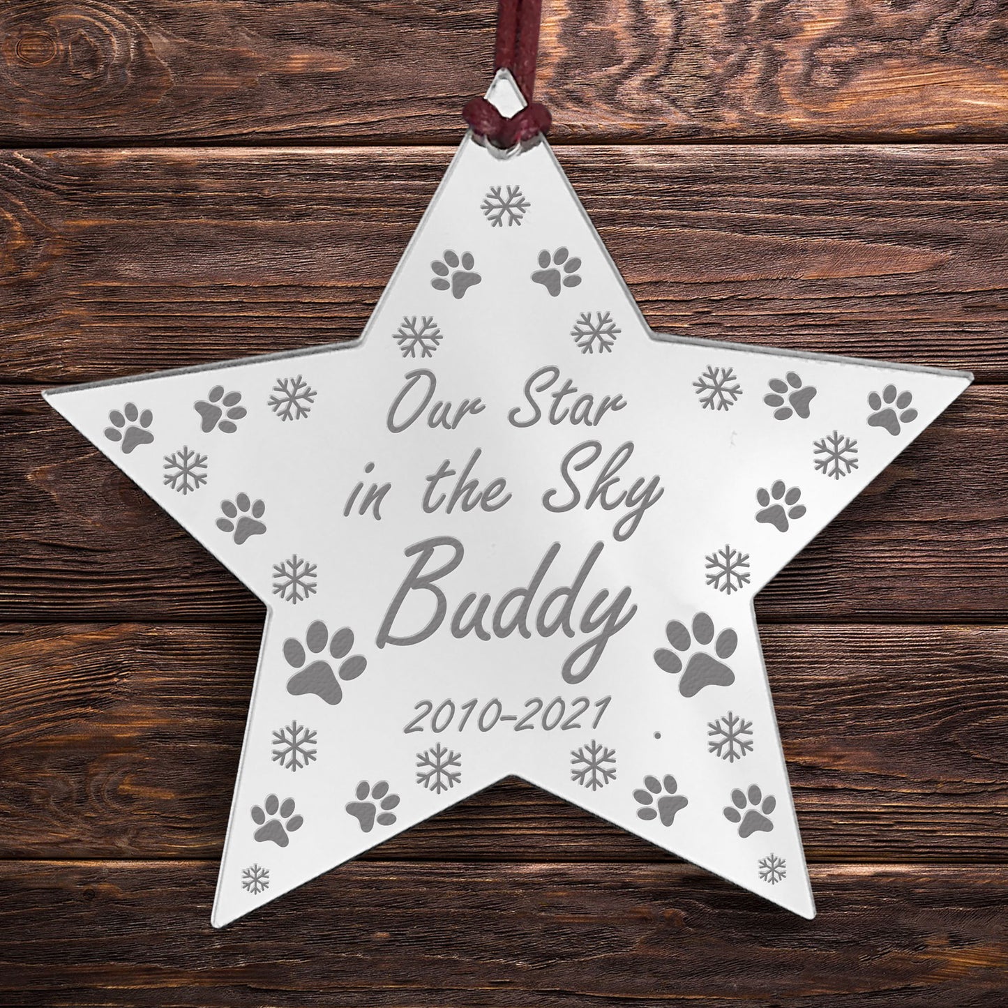 Star In The Sky Personalised Christmas Bauble For Pet Dog