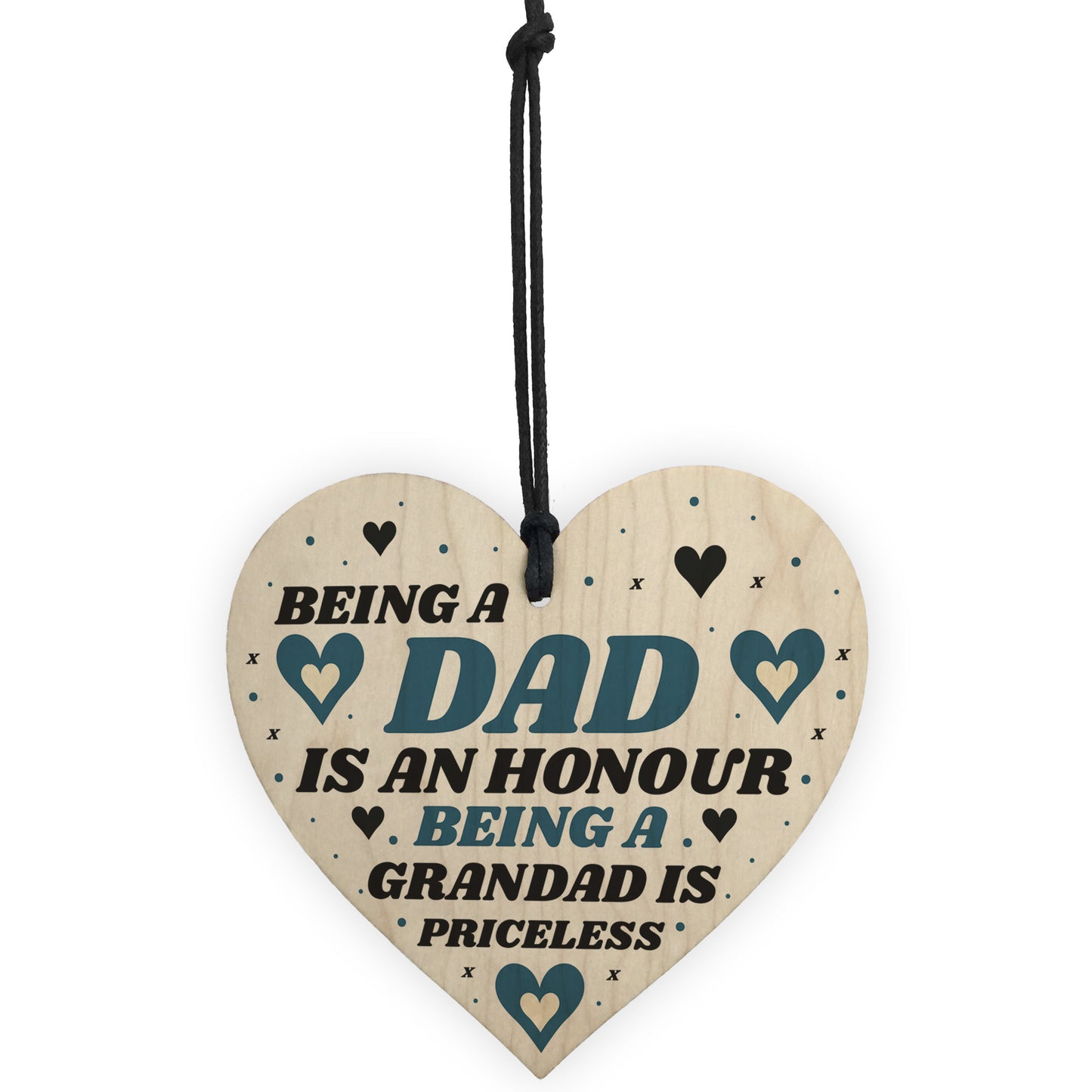 Gift For Dad Grandad Wood Heart Birthday Christmas Gift Thankyou