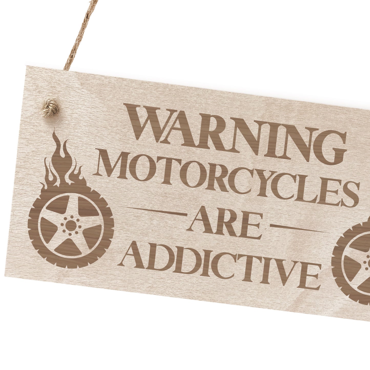 Funny Motorcycle Sign Engraved WARNING Motorcycle Gift Man Cave
