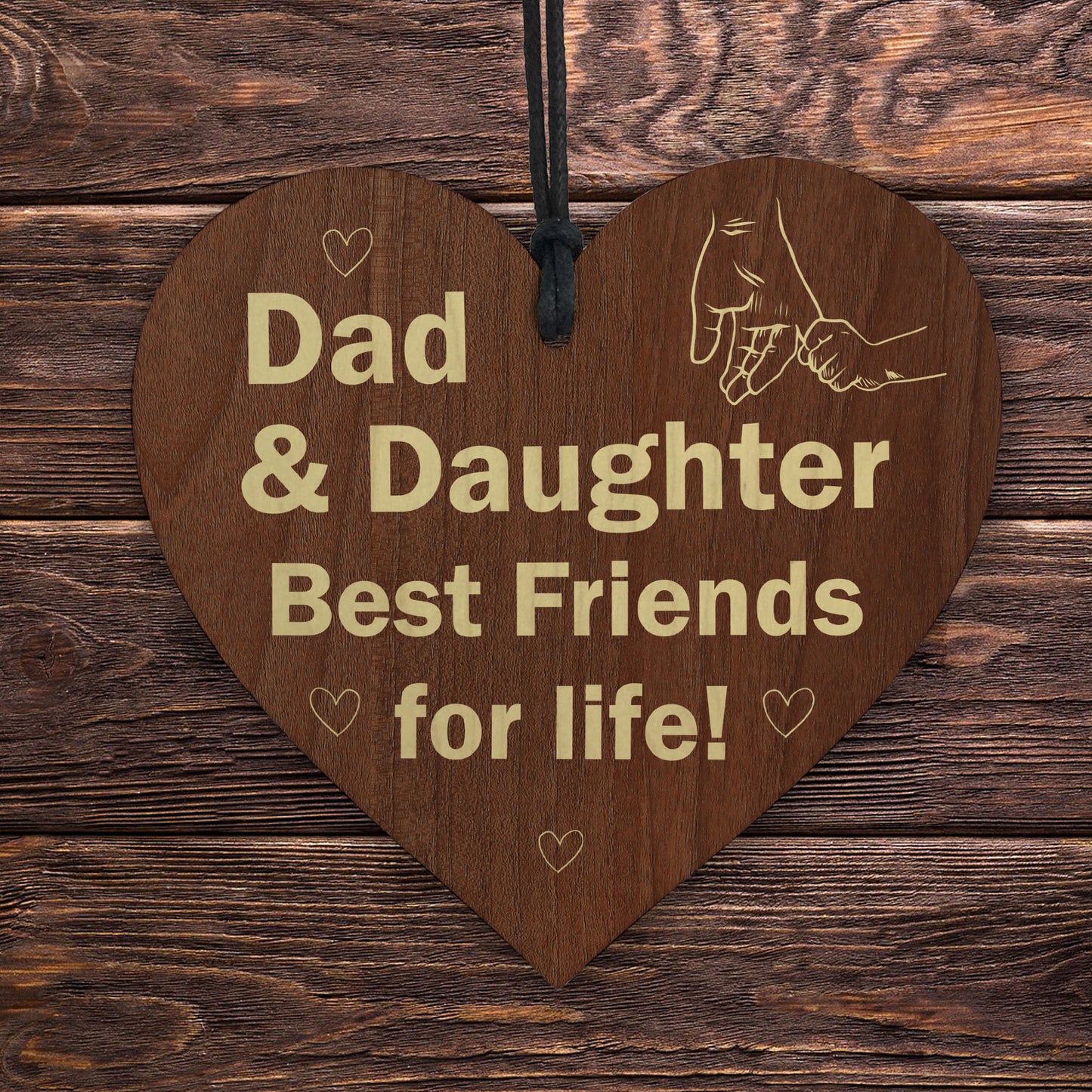 Father And Daughter Plaque Dad Gifts From Daughter Wood Heart