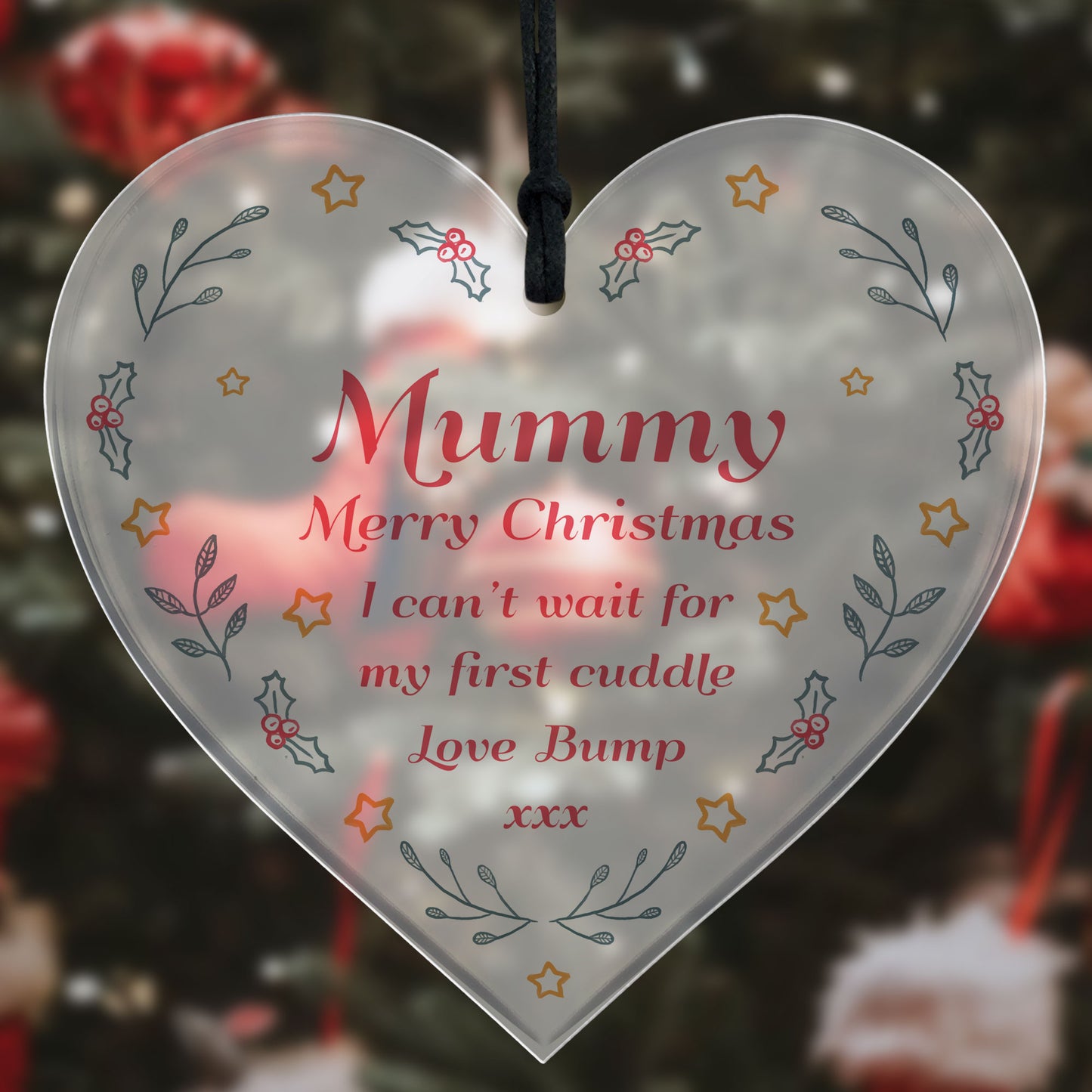 Bump Gift For Mummy Christmas Acrylic Heart Gifts For Mummy