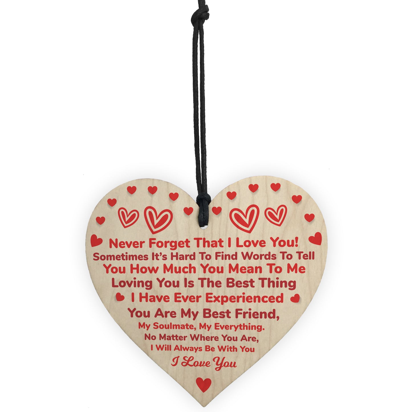 Love You Wooden Heart Gift For Anniversary Valentines Day Gift