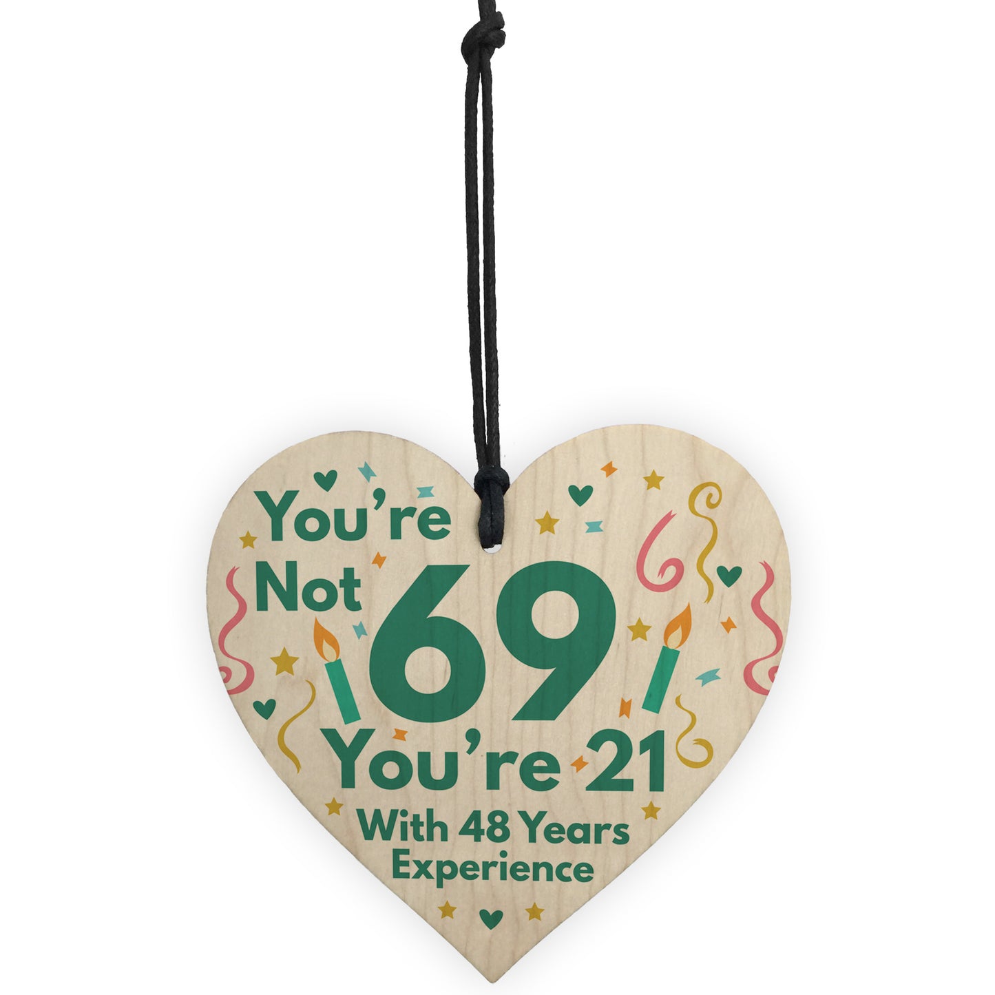 Funny Birthday Gifts Novelty 69th Birthday Gift Wood Heart Card