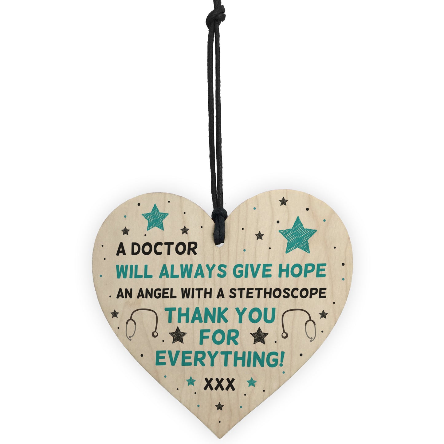 Special Thank You Gift For NHS Doctor Wooden Heart Hospital Gift