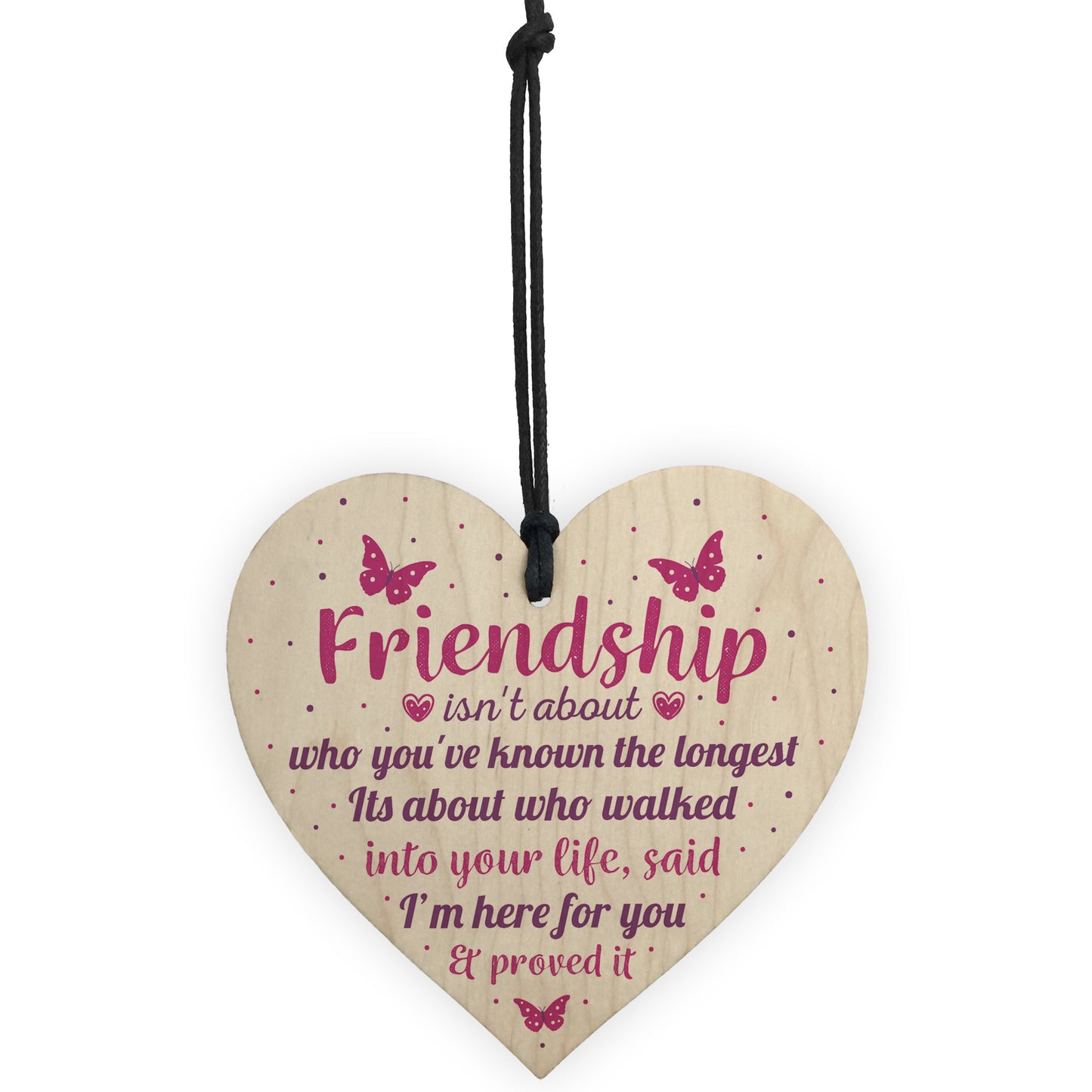 Friendship Gift Handmade Wooden Heart Plaque Best Friend Sign