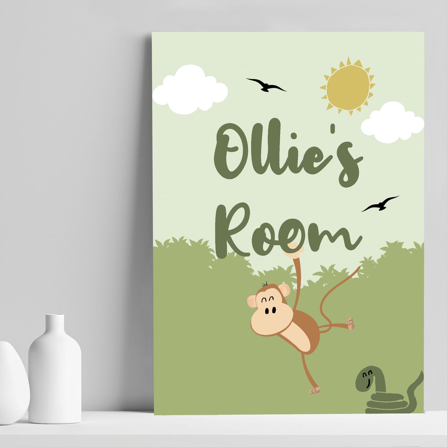 PERSONALISED Bedroom Sign Boys Bedroom Animal Print Decor
