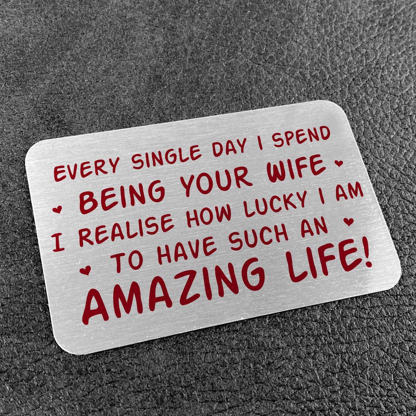 Special Gift For Husband Valentines Day Anniversary Metal Card