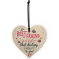 A Best FRIEND Sister Gifts Wood Heart Christmas Friendship Gift