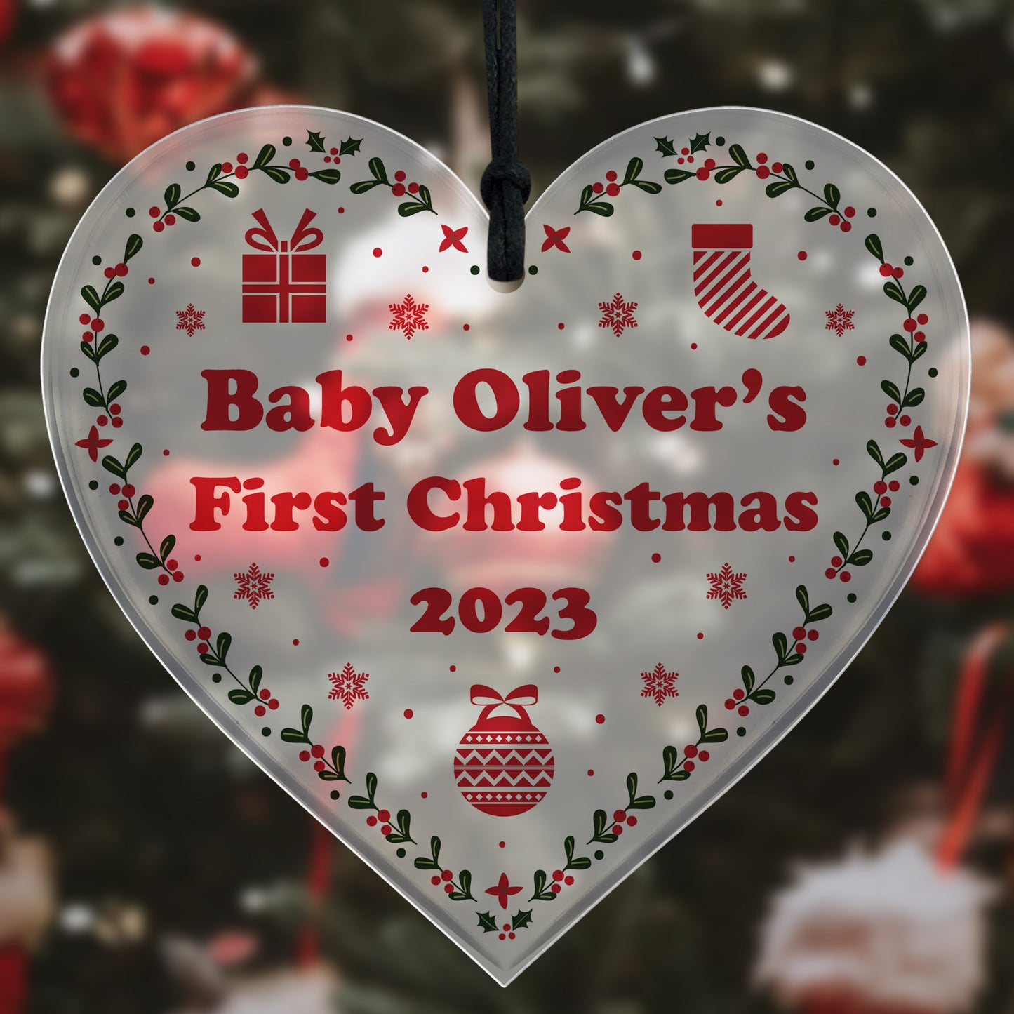Babys 1st Christmas Decoration Personalised Christmas Ornament