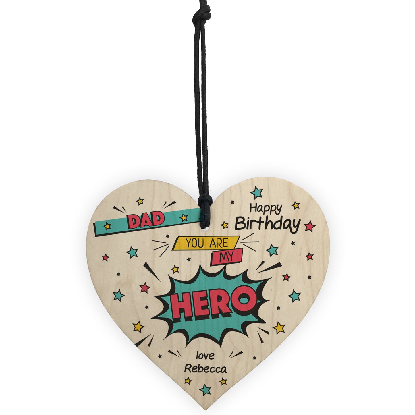 Birthday Gift For Dad Superhero Plaque Personalised Heart