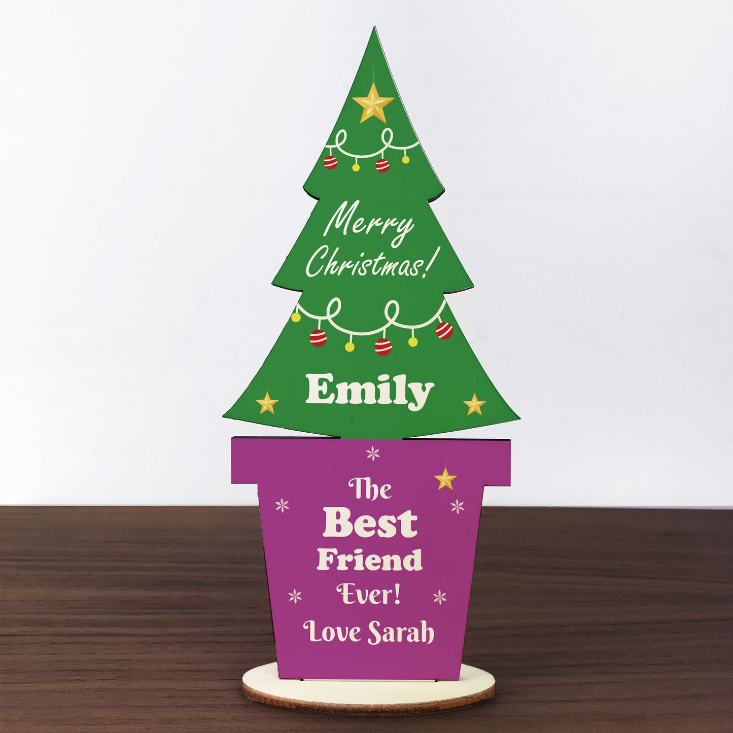 Christmas Gift For Best Friend Wood Christmas Tree Personalised