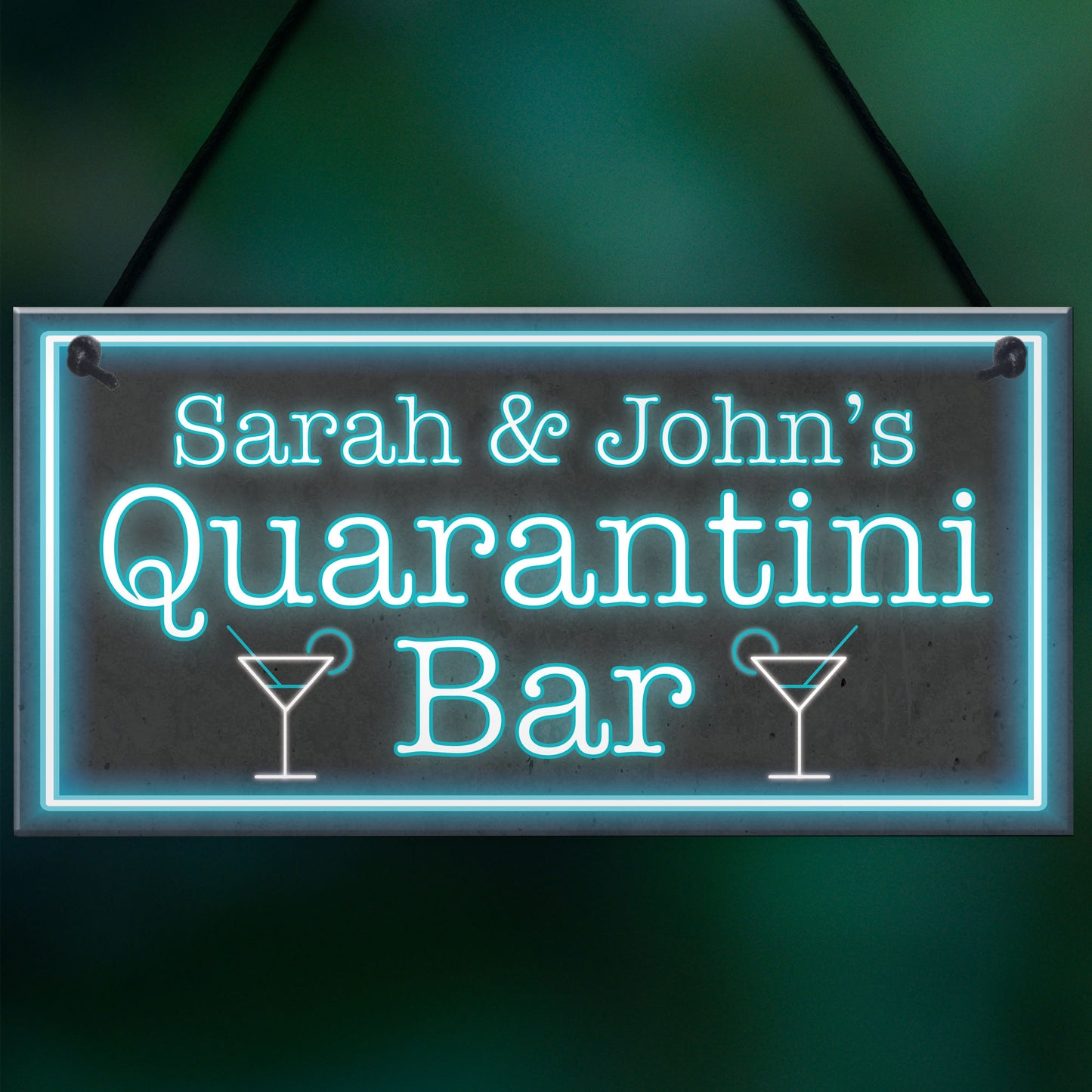 Personalised Quarantini Bar Novelty Home Bar Signs Man Cave Gift