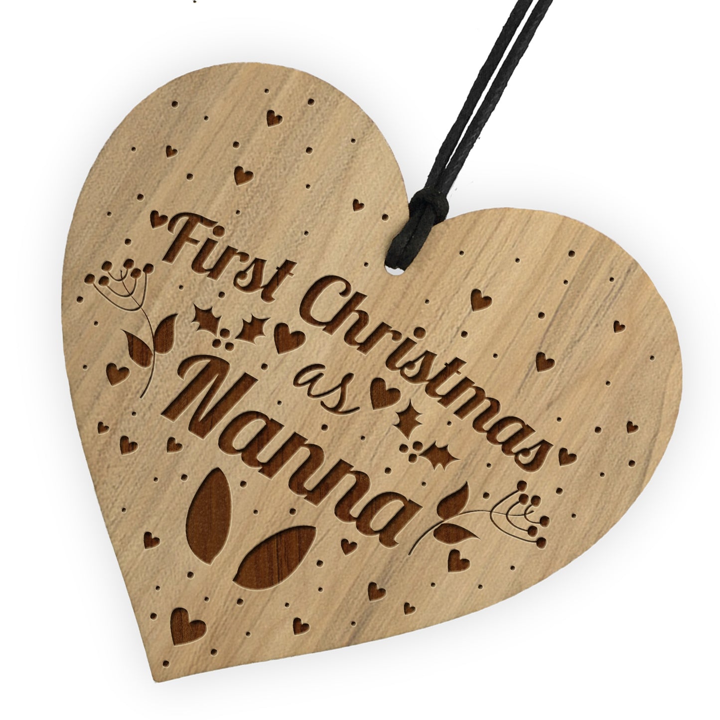 First Christmas Nanna Wooden Engraved Bauble Gift For Nanna