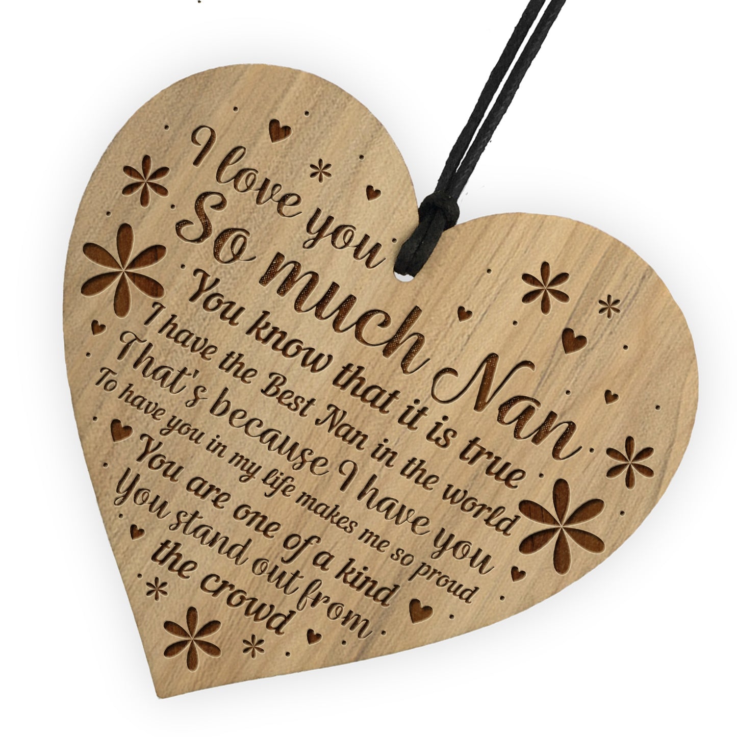 Nan Gifts Wooden Engraved Heart Nan Birthday Gift Christmas Gift