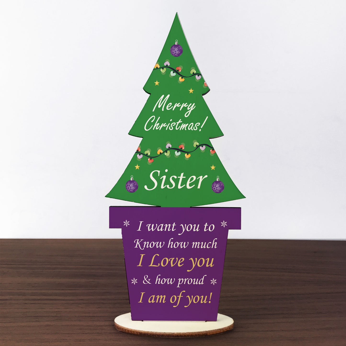 Christmas Gift For Sister Wooden Christmas Tree Novelty Gift