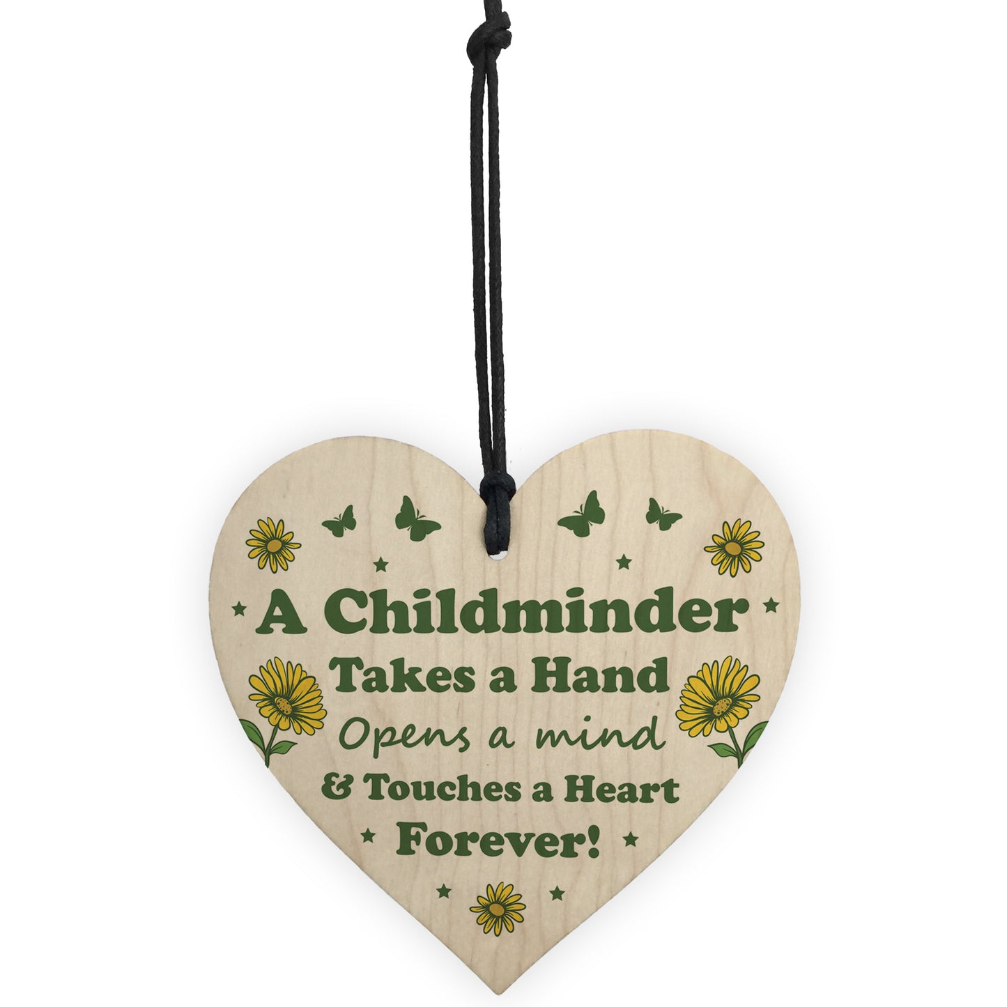 Special Childminder Gift Wood Hanging Heart Thank You Teacher
