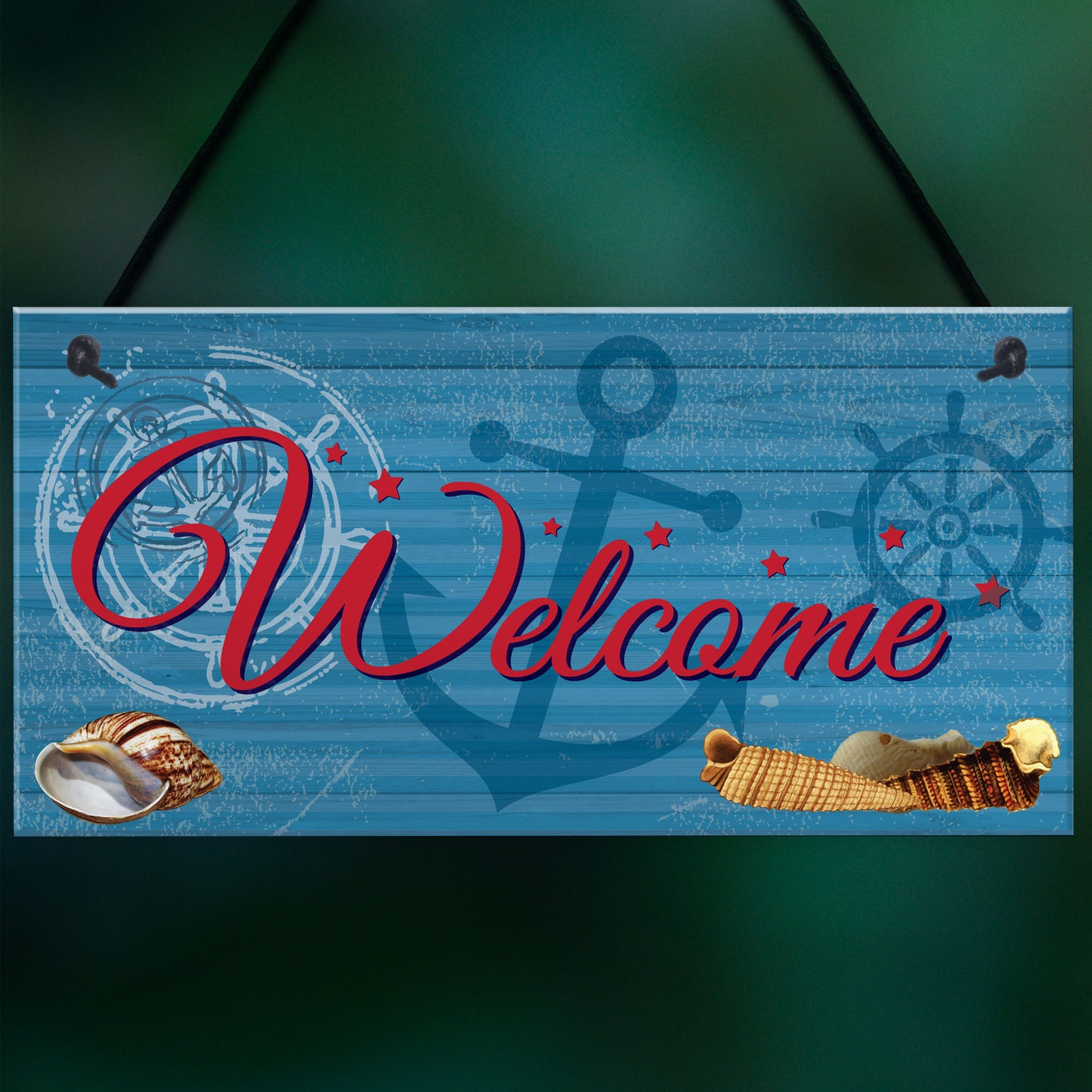 Welcome Nautical Seaside Marine Themed Home Gift Hanging Plaque