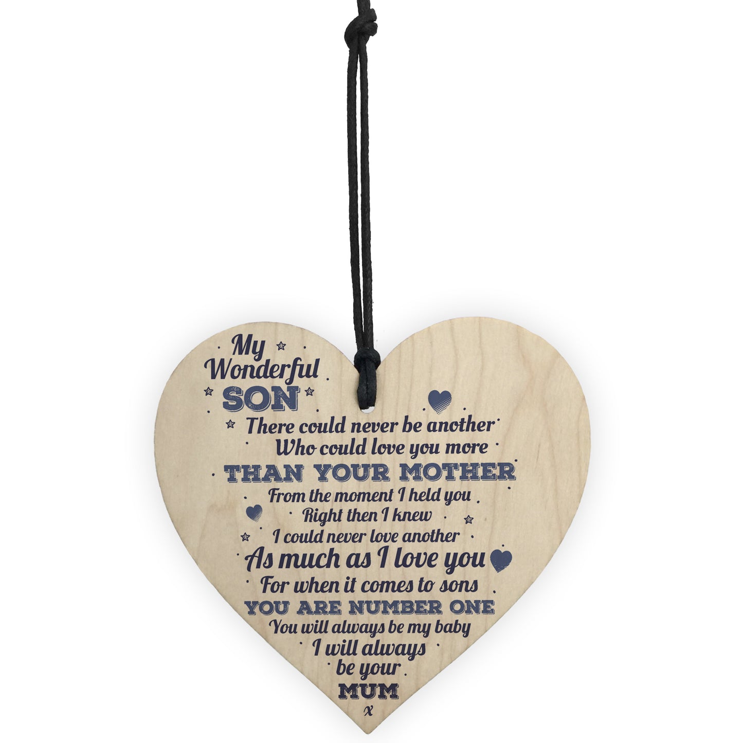 My Wonderful Son Wooden Heart Mum Son Special Birthday Gift