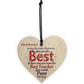 Thank You Teacher Teaching Assistant Gift Wooden Heart Leaving