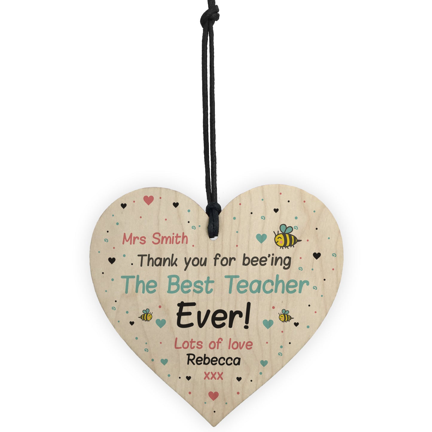 Personalised Teacher Gift Lockdown Thank You Plaque Wood Heart