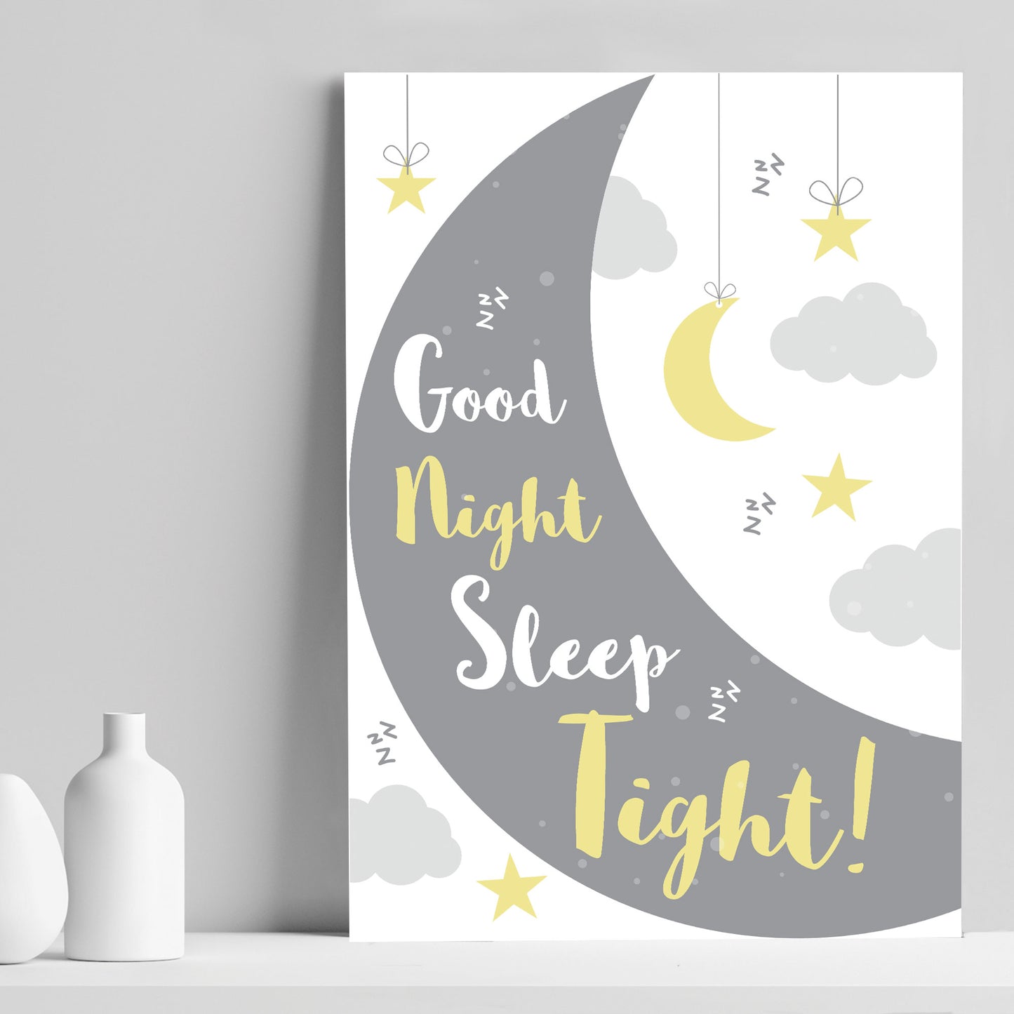 Grey Nursery Prints / Baby Room Nursery Wall Art Pictures Decor
