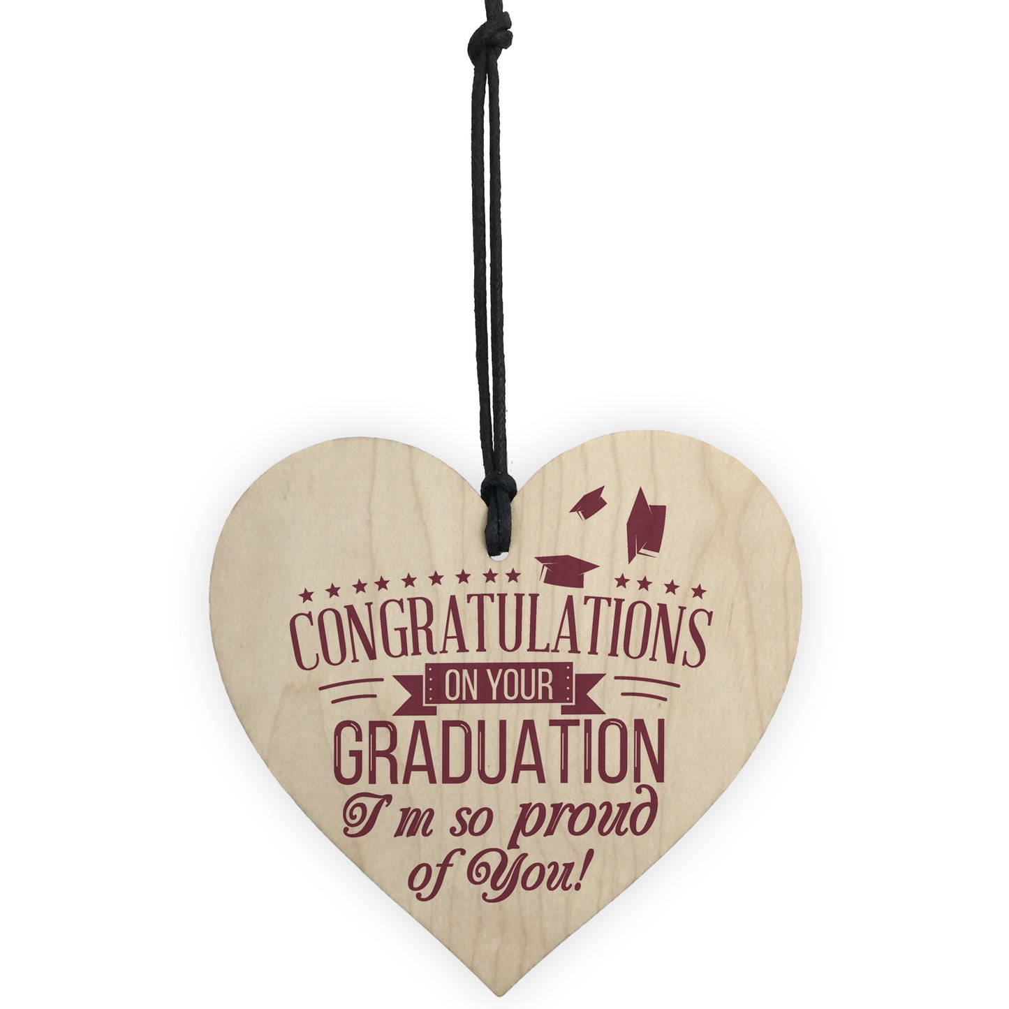 Graduation Congratulations Wooden Heart Keepsake Gift Plaque