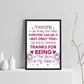 Best Friend Sign Friendship Gift Funny Print Thank You Birthday