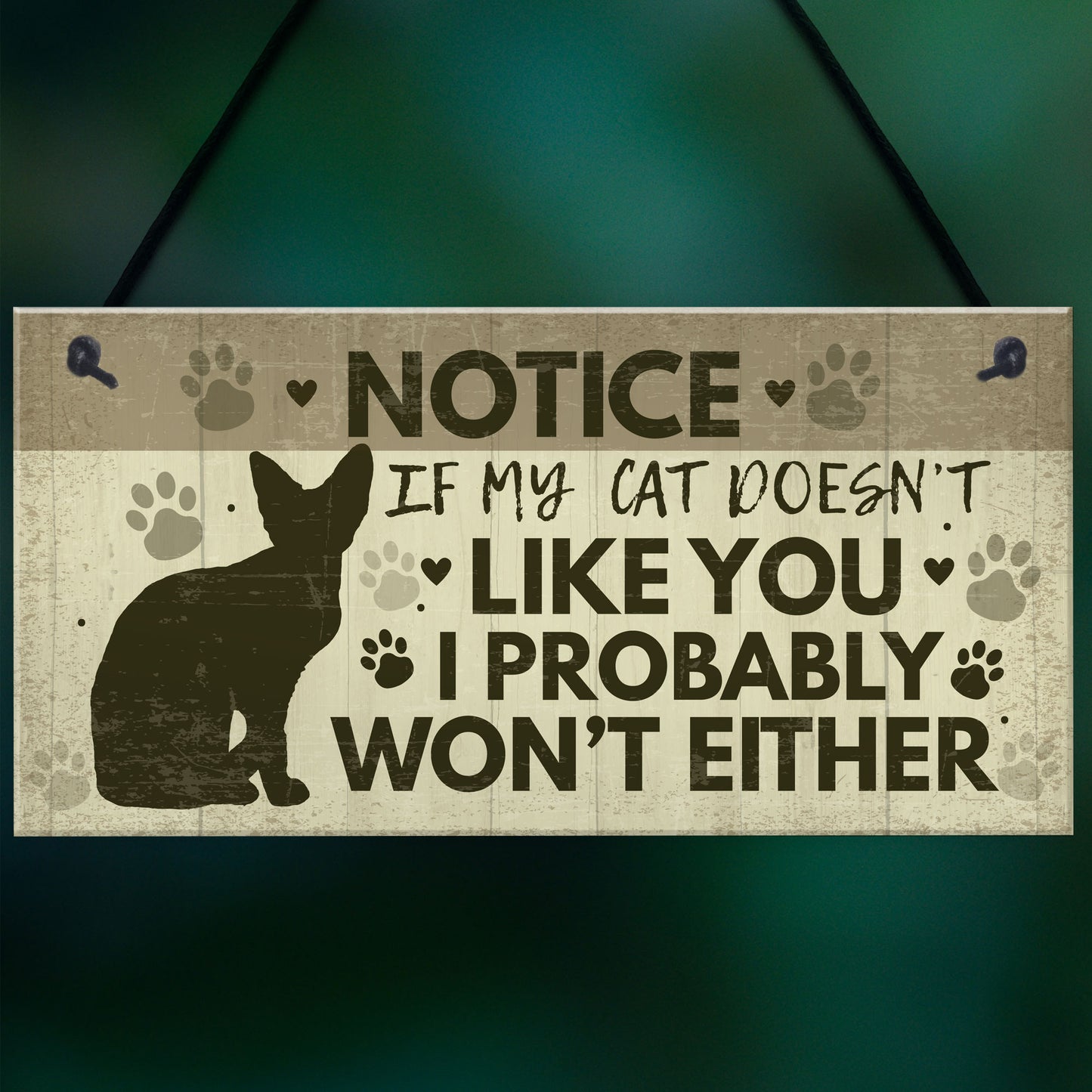 FUNNY Cat Sign For Home Hanging Plaque Funny Pet Sign For Cat