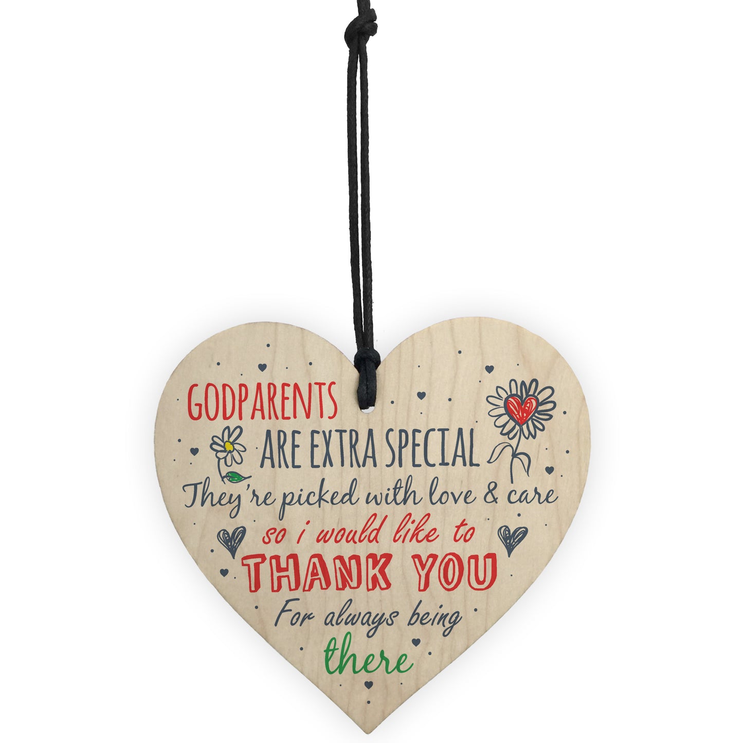 Godparent Godmother Godfather Gift Handmade Wooden Heart Plaque