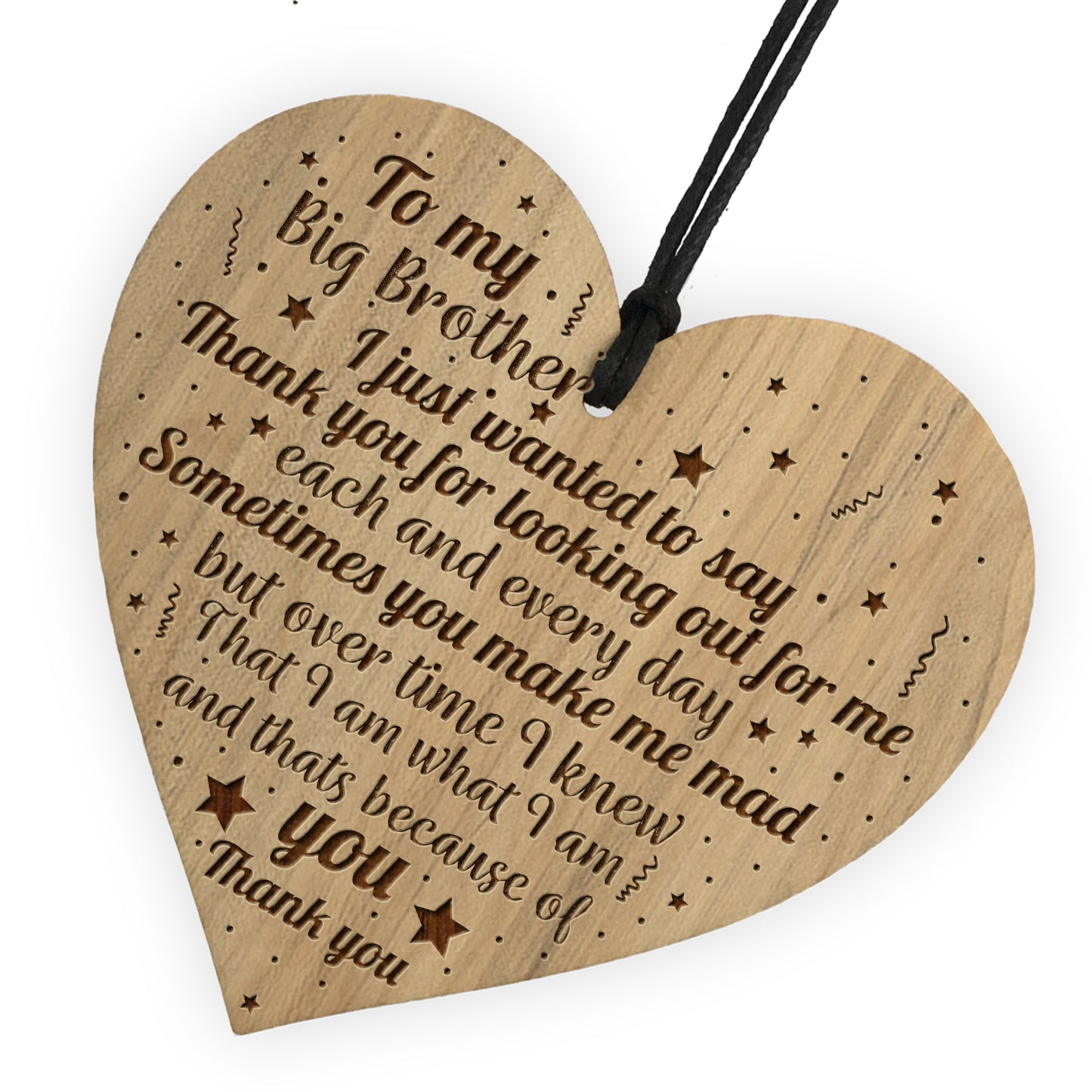 Funny Brother Gift For Birthday Christmas Engraved Heart
