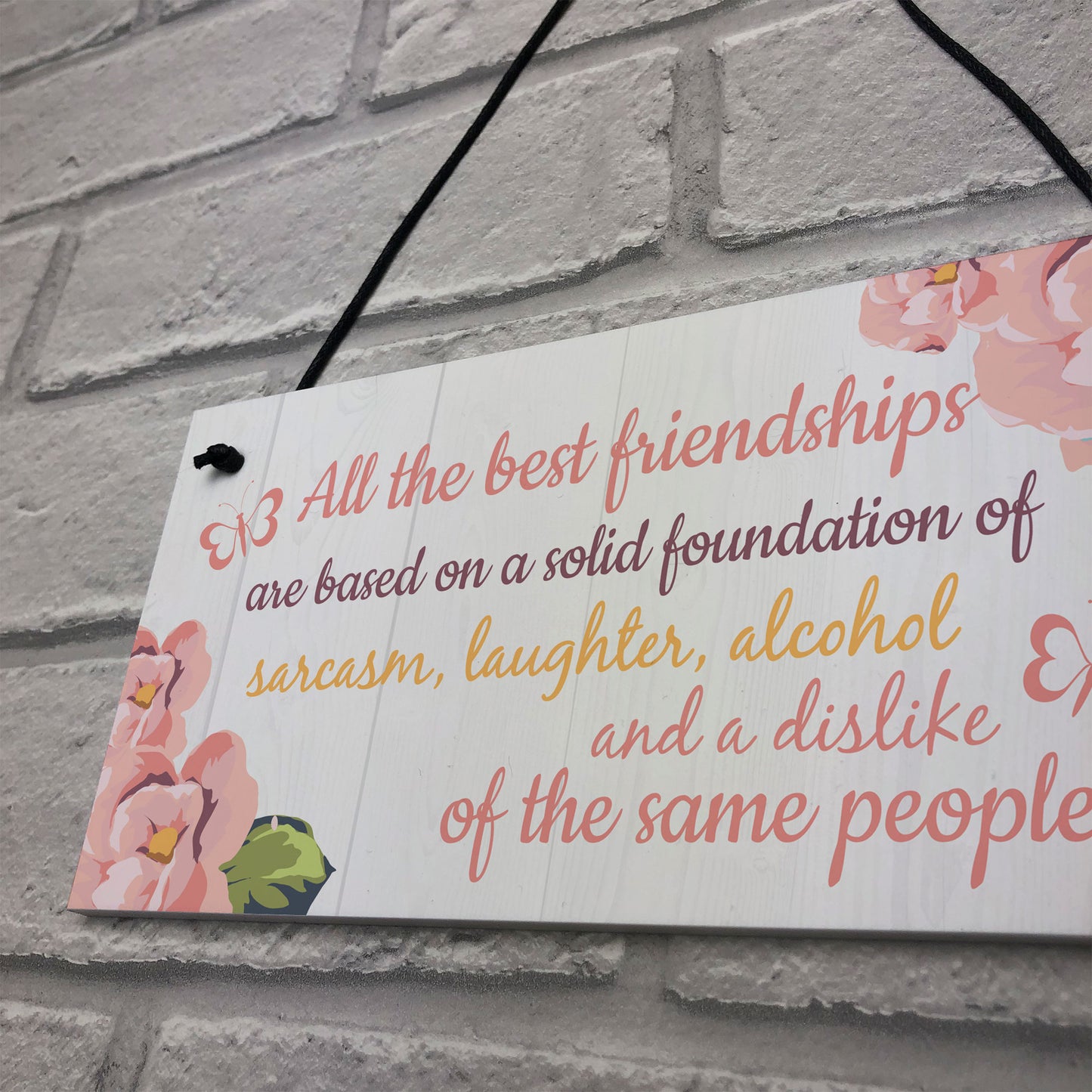 Friendship Sign Best Friend Hanging Plaque Thank You Gift Chic