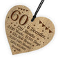 Funny 60th Birthday Gift For Him Her Engraved Wood Heart