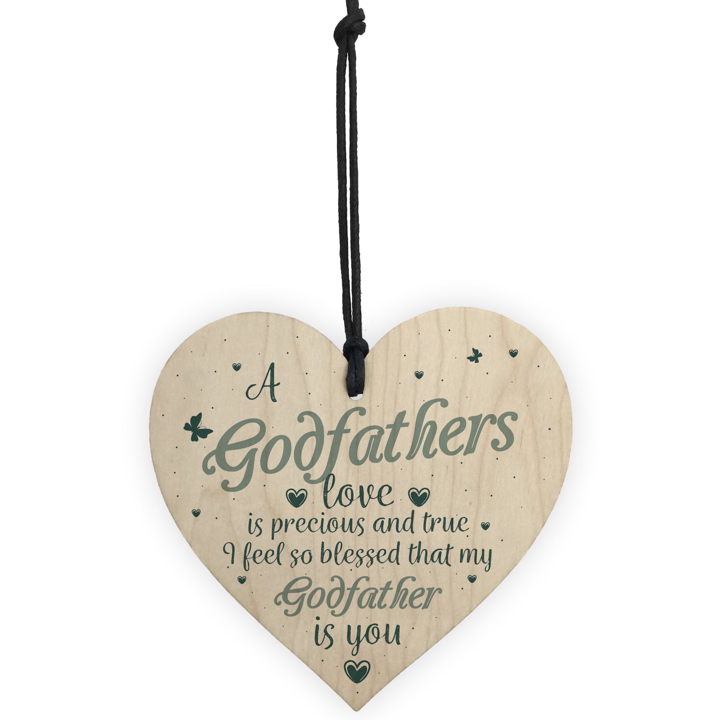 Godfathers Love Heart Plaque Sign Fathers Day Christening Gifts