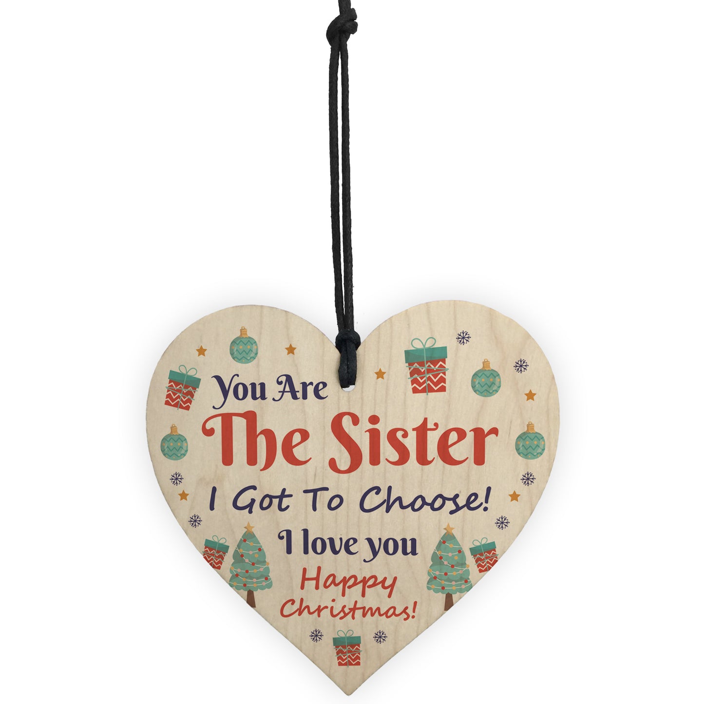 Best Friend Christmas Gifts Wooden Heart Tree Decoration Friend