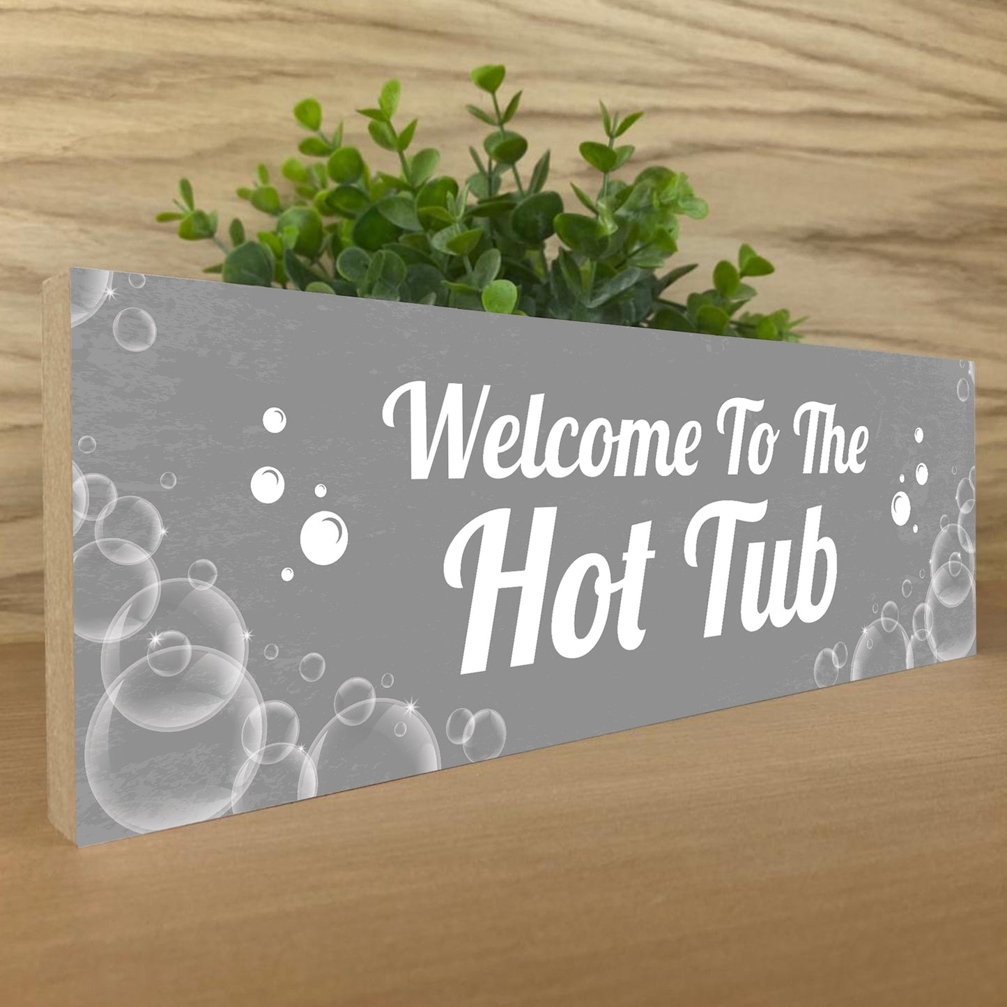 Hot Tub Welcome Plaque Wooden Outdoor Sign For Garden Home
