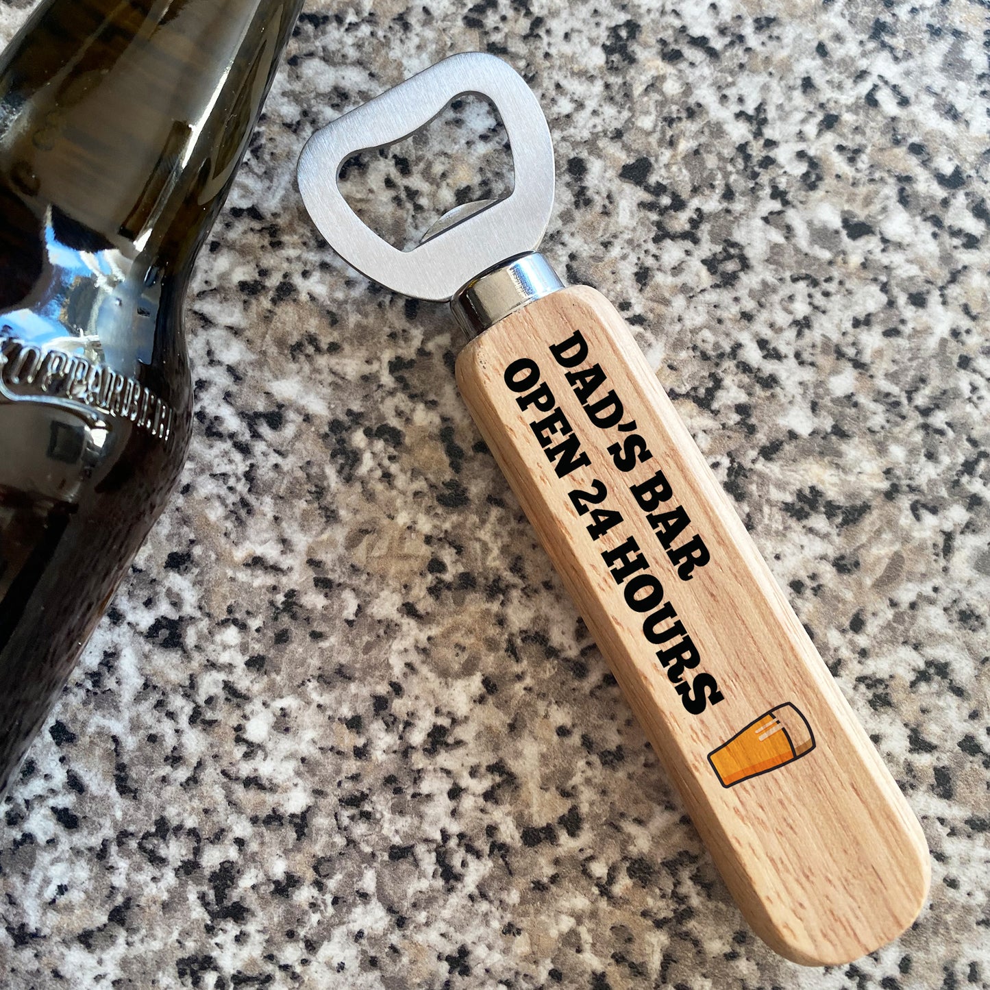 Novelty Gift For Dad Wooden Bottle Opener Funny Bar Gift For Him