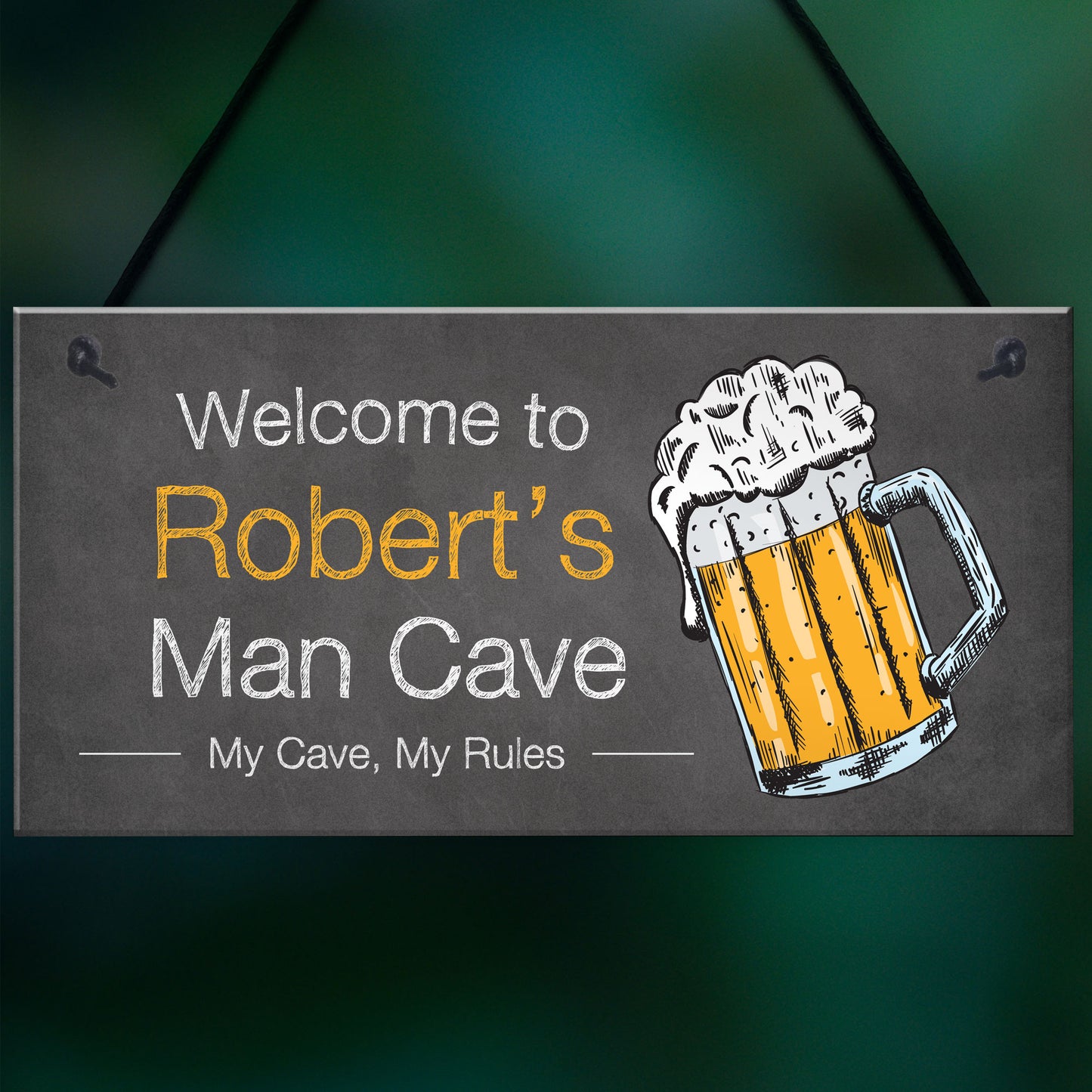 PERSONALISED Man Cave Hanging Sign For Shed Bar Gift For Men
