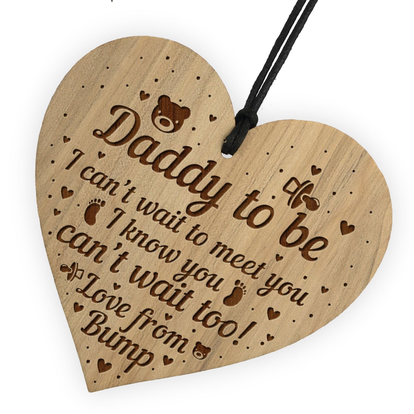DADDY TO BE GIFT Engraved Heart Bump Gifts Daddy Birthday Xmas
