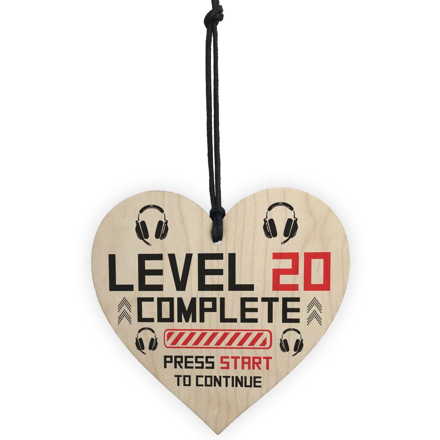 20th Birthday Gamer Gift Wood Heart Novelty 20th Birthday Gifts