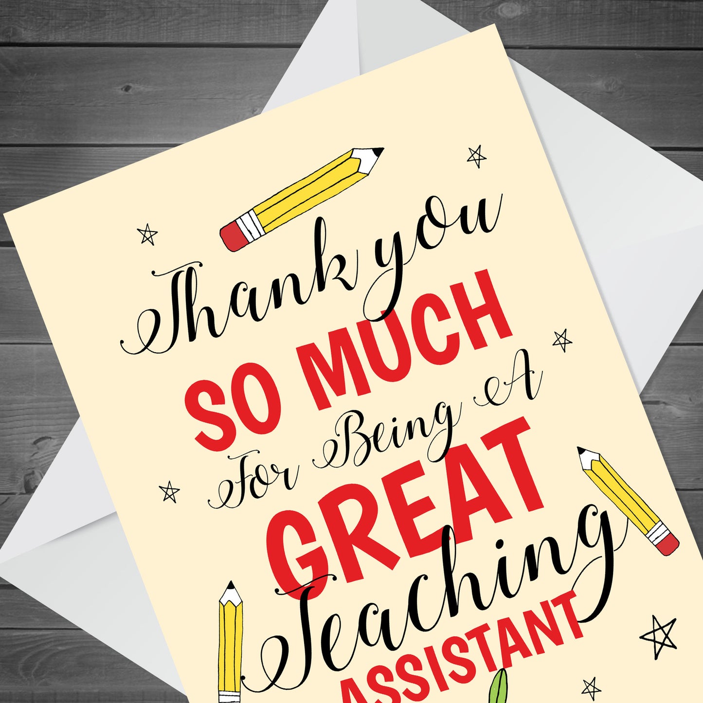Thank You Card For Teaching Assistant Nursery School Gift