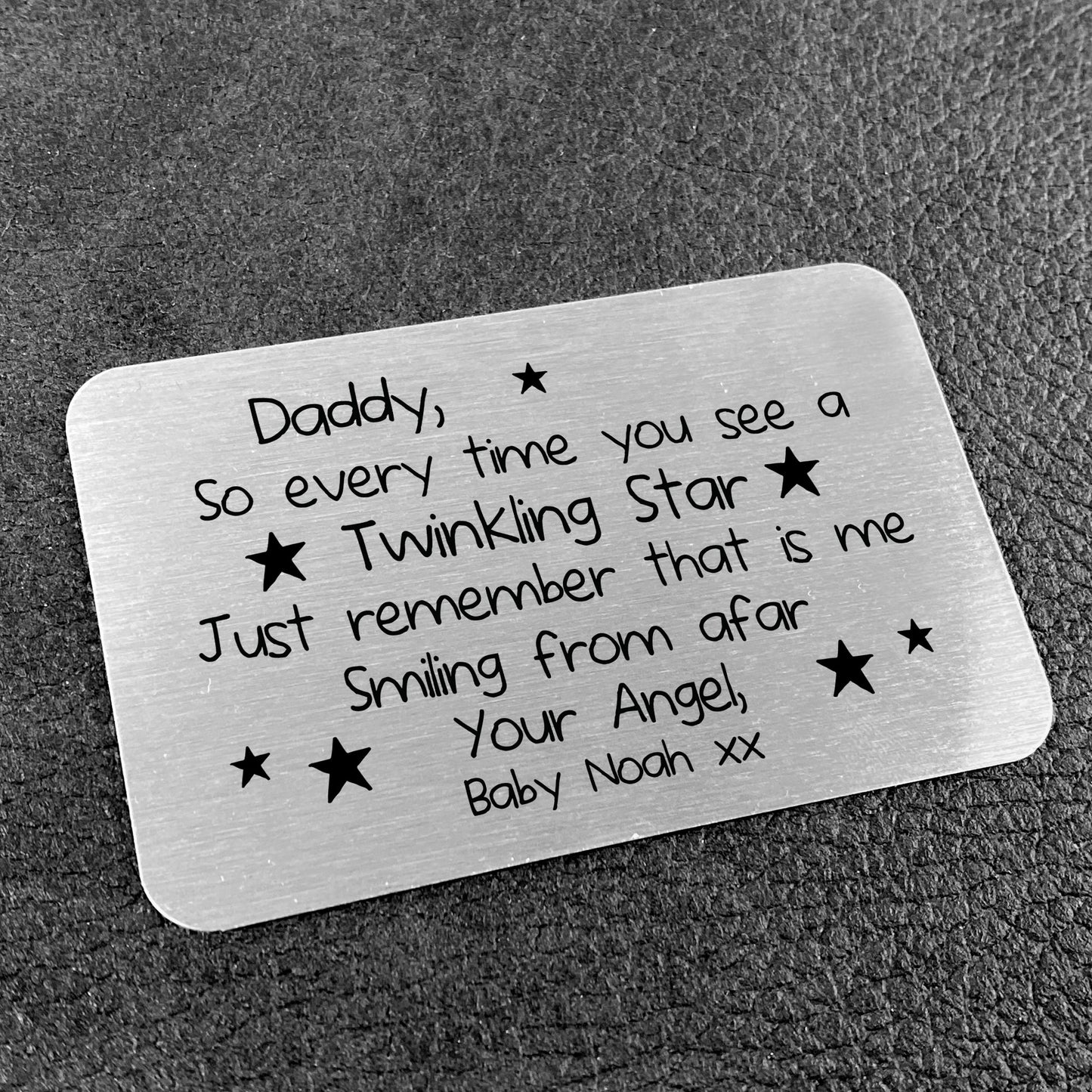 Personalised Baby Memorial Poem Gift For Dad Daddy Metal Wallet