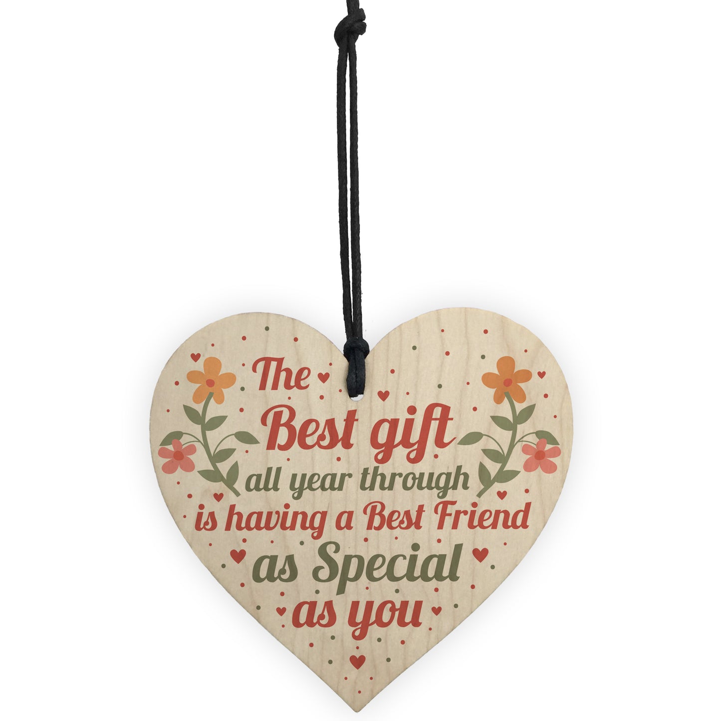 Best Friend Friendship Plaque Thank You Gift Wood Heart Keepsake