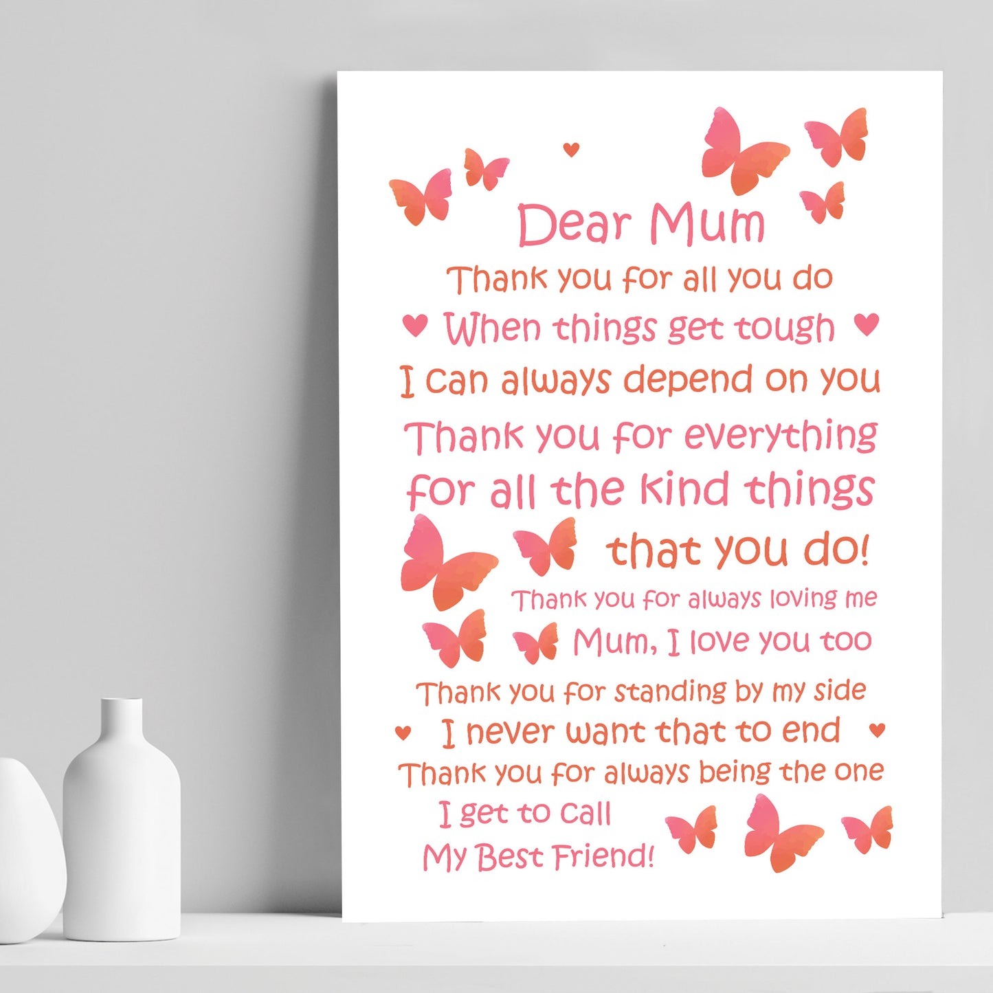 Christmas Birthday Gifts For Mum From Daughter Son Print Poem