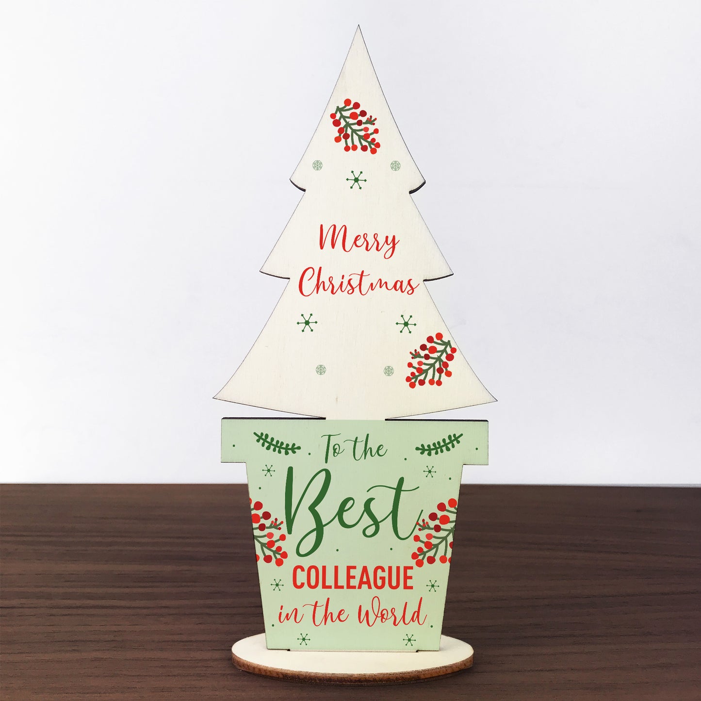 Christmas Gift For Colleague Wooden Christmas Tree Decoration